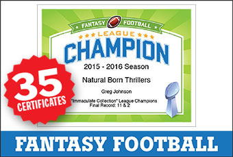 fantasy football certificates templates image